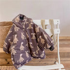 Children From 1 To 7 Years Outerwear Cartoon Kids Thick Padded Coat With Hood Korean Baby Clothing Girl Boy Jacket Warm Winter GRAY