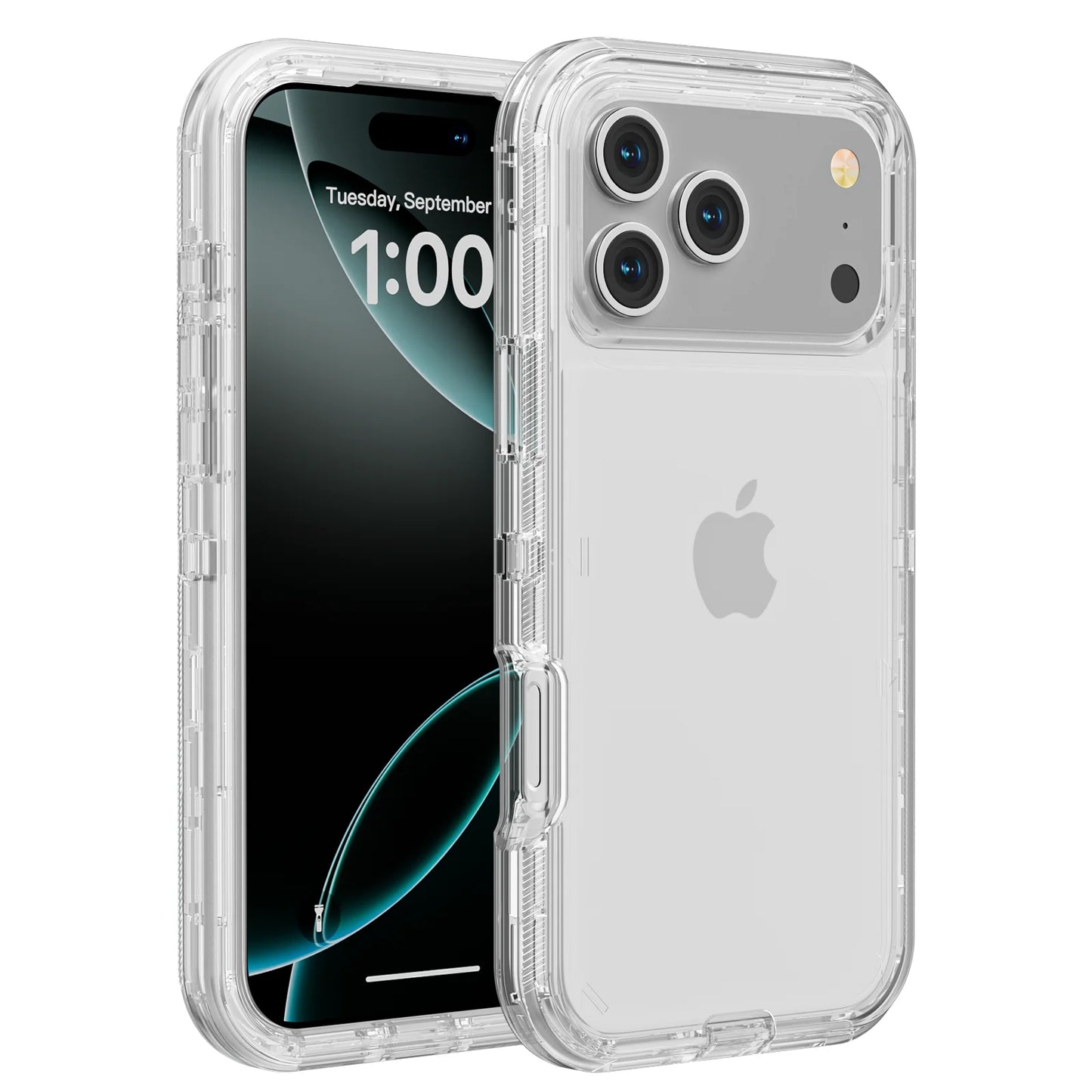 3 IN1 For iPhone 17 16E 15 14 16 PLUS 11 17 Pro MAX MINI 17 Air Phone Case Heavy Duty Hybrid Rugged Shockproof Armor Hard Cover Clear