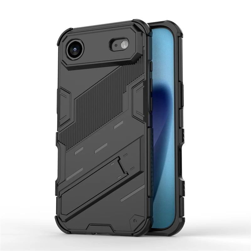 Shockproof Phone Case For iPhone 17 Air Phone Holder Armor PC Full Cover Back Case iPhone17 Pro Max Cover For iPhone 17 Air Case Black