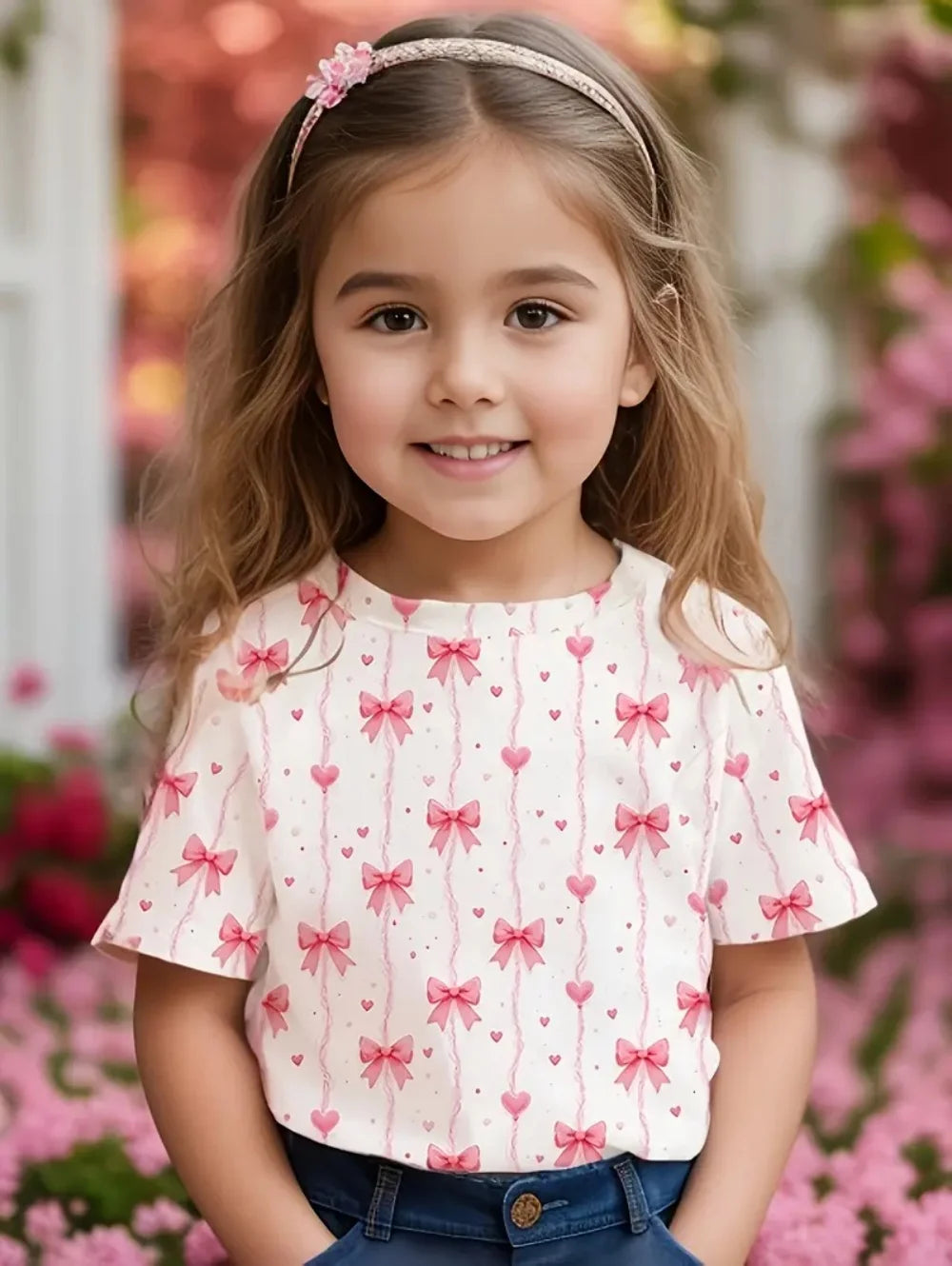 Kids Clothes Children's T-Shirt Girl Short Sleeve Top Cartoon Bow Kawaii Girls Summer Clothes Child T-Shirt Children's Clothing TXS00ZMF