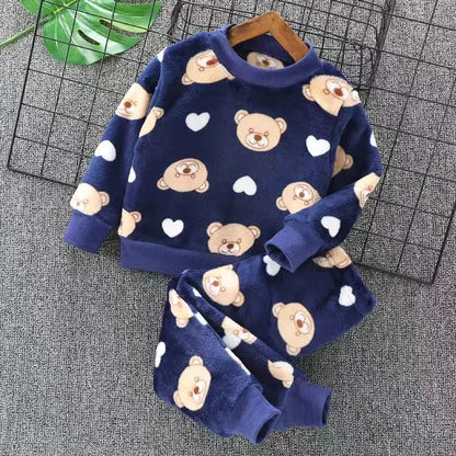 Cozy Fleece Kids 3-Piece Outfit Blue 1
