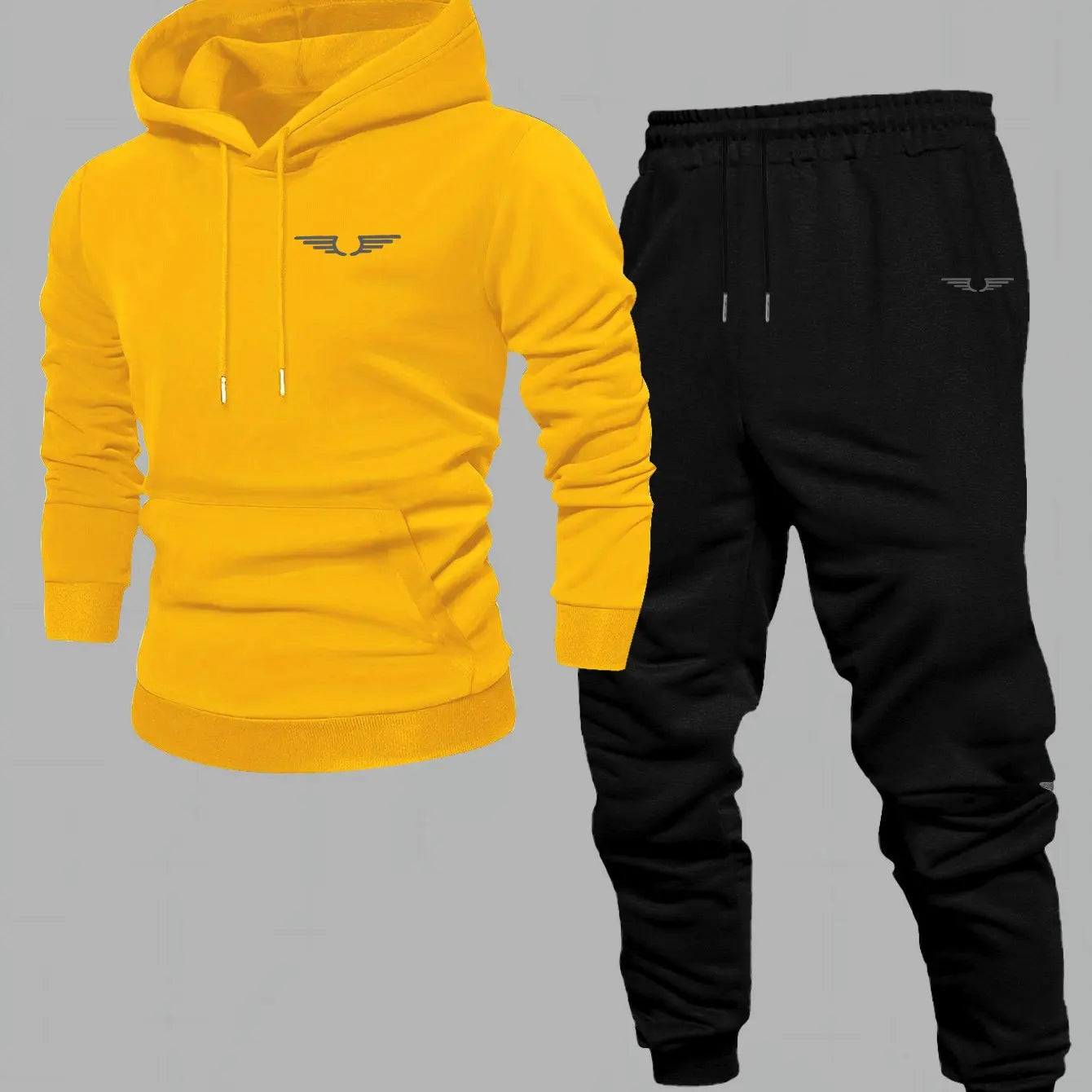Hooded sweatshirt for men trendy American streetwear style long-sleeved top for men 2025 new autumn stylemen's clothing yellow black
