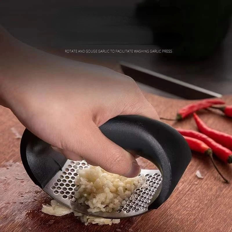 Manual Stainless Steel Garlic Press Crusher Vegetable Fruit Mincer Kitchen Chopping Tool Gadget