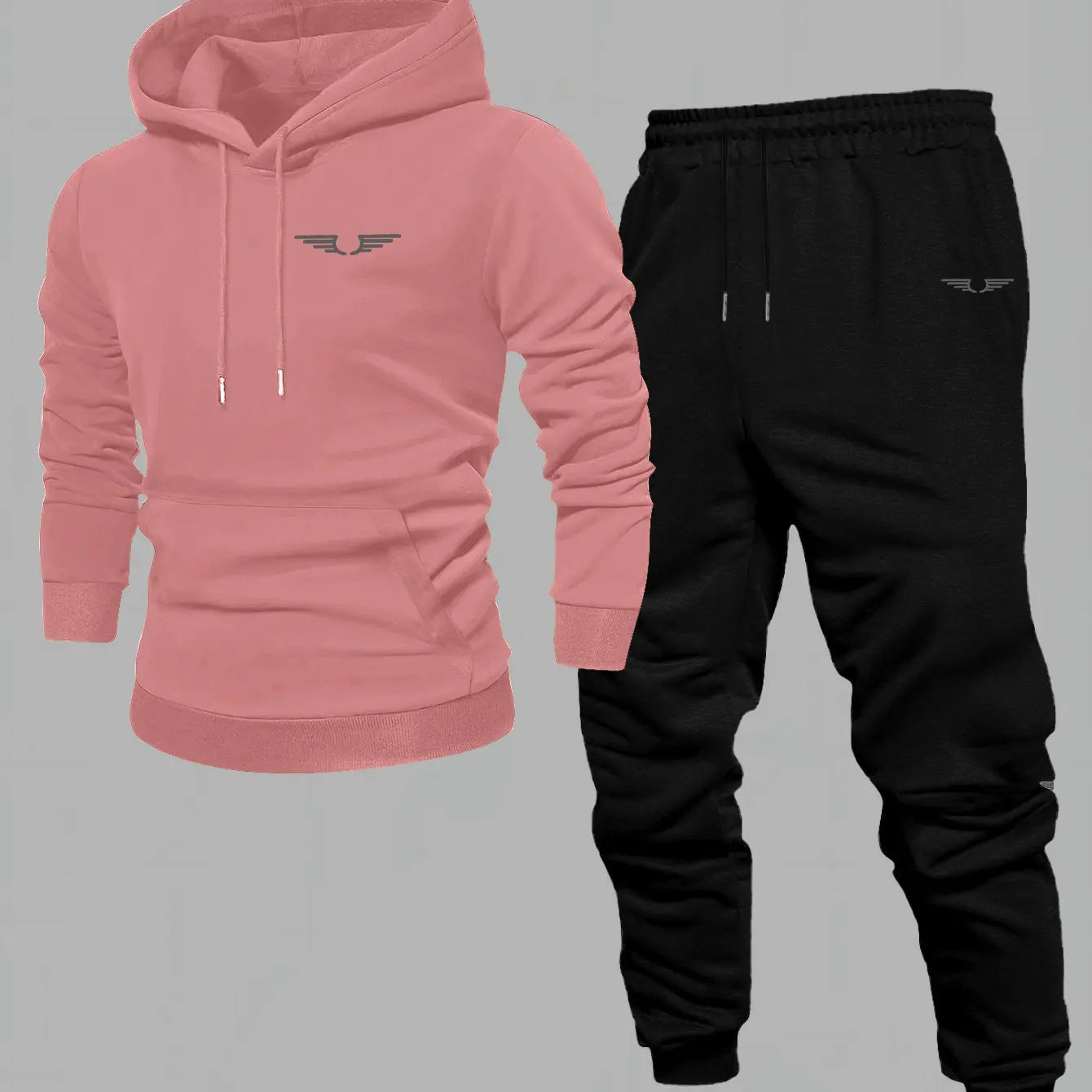 Hooded sweatshirt for men trendy American streetwear style long-sleeved top for men 2025 new autumn stylemen's clothing pink black