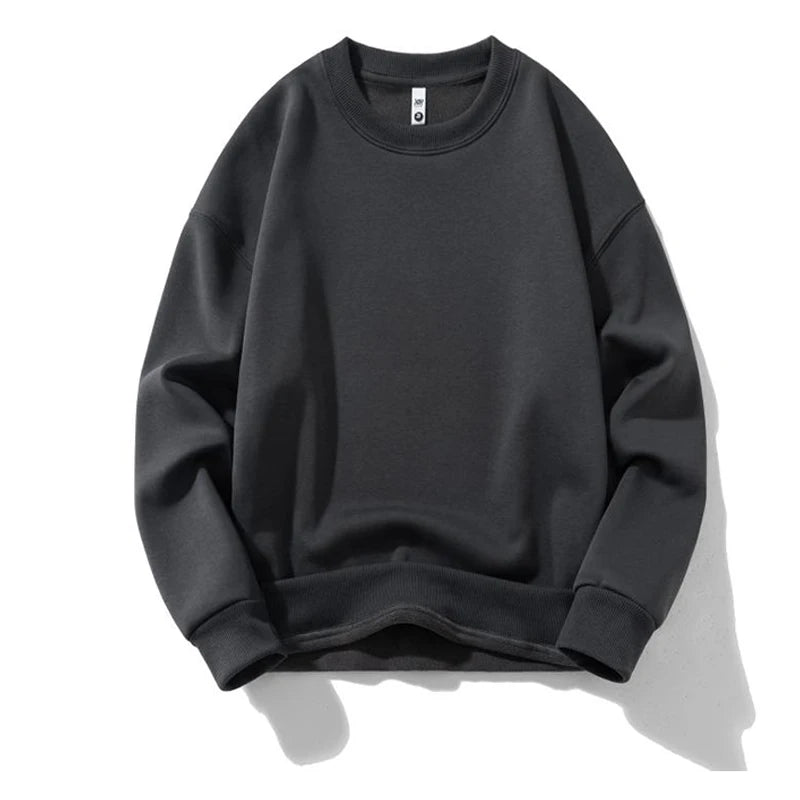 Customizable Thick Sweatshirt for Man Women Plain Hoodie Sweater Autumn Winter Fleece Sweatshirts Logo Original Design Gray