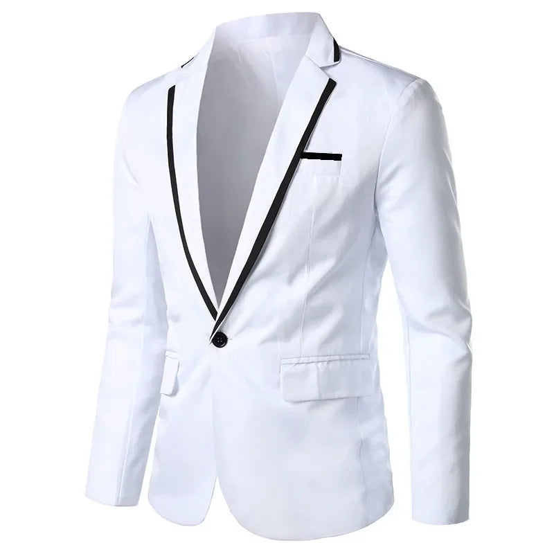 Man Party Dresses Leather Dress Coats Suits Blazer Clothing Men's Solid Color Suit Coat Mens Blazers Beige