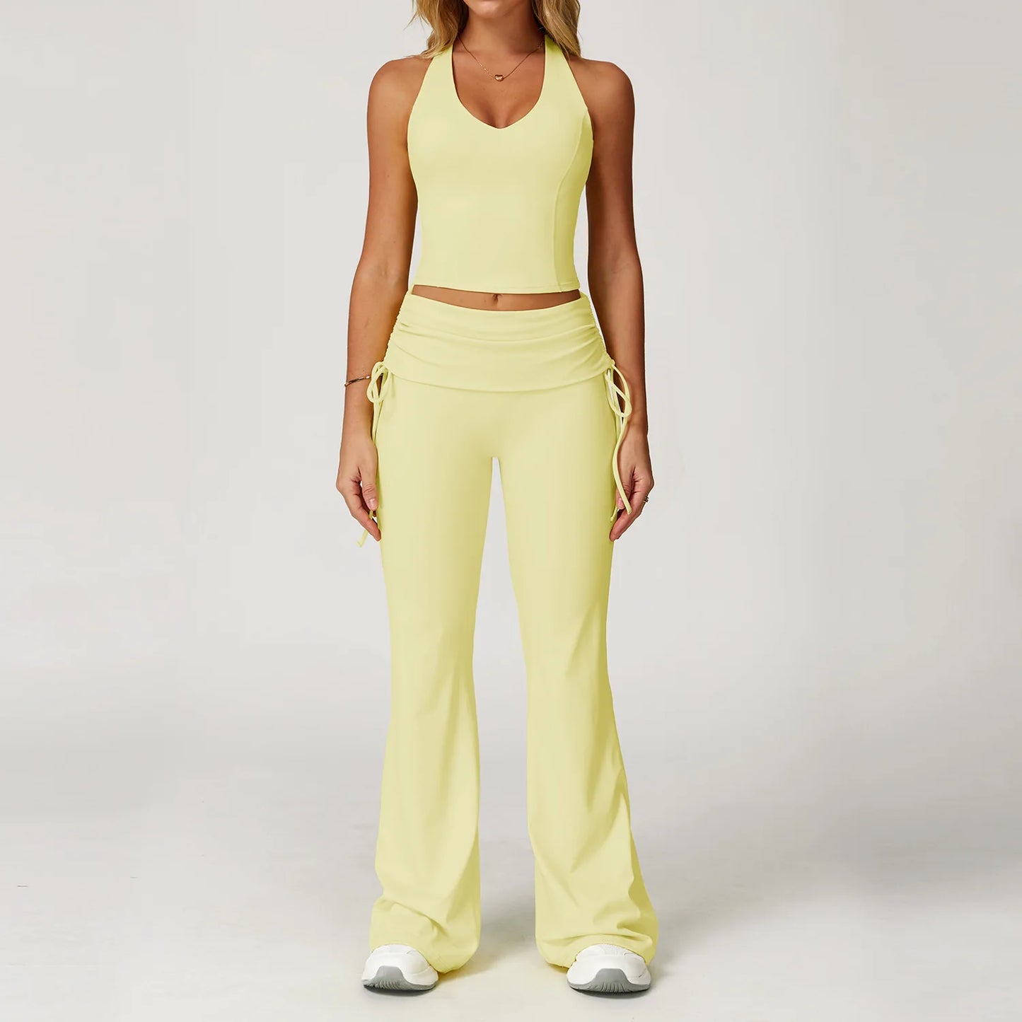 Women's 2-Piece Yoga Set — High Waist Leggings & Sports Bra, Gym & Workout Wear Yellow Set 2 China Mainland