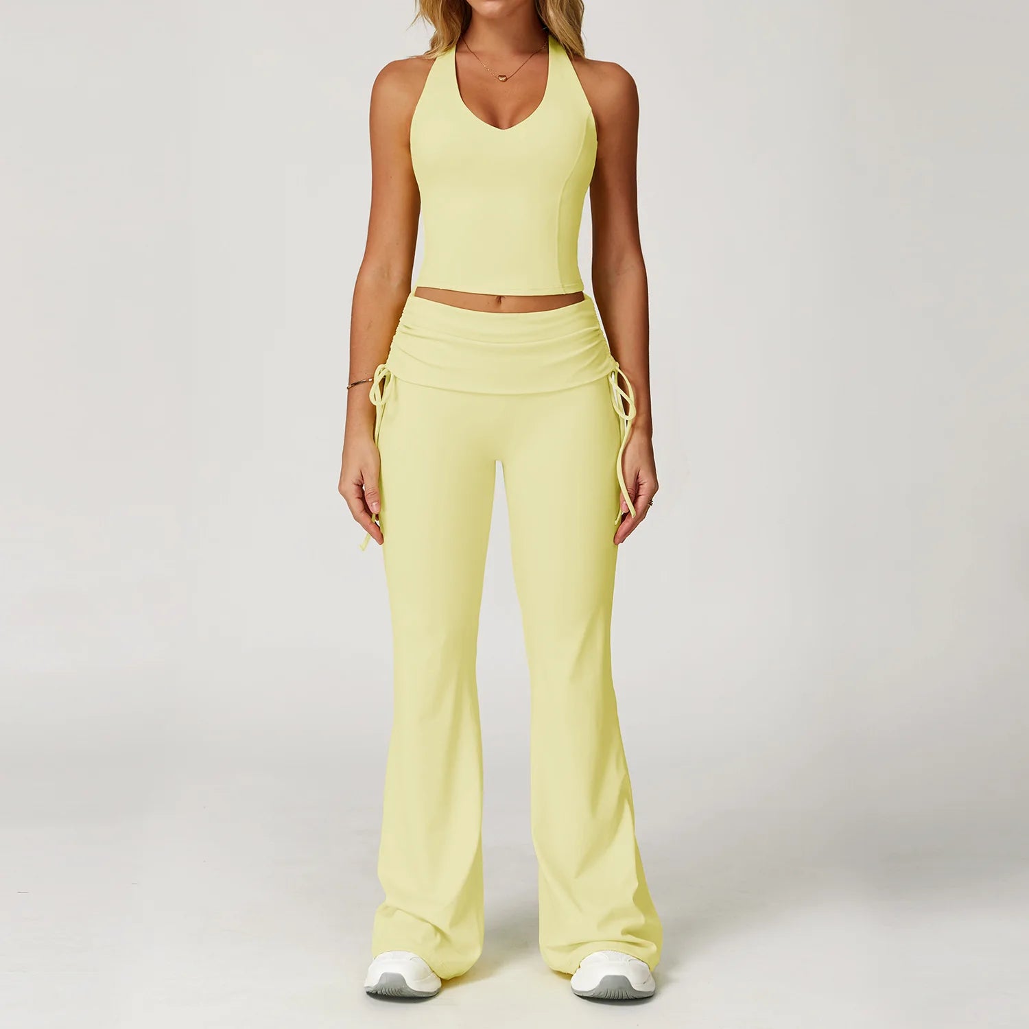 Women's 2-Piece Yoga Set — High Waist Leggings & Sports Bra, Gym & Workout Wear Yellow Set 2 China Mainland