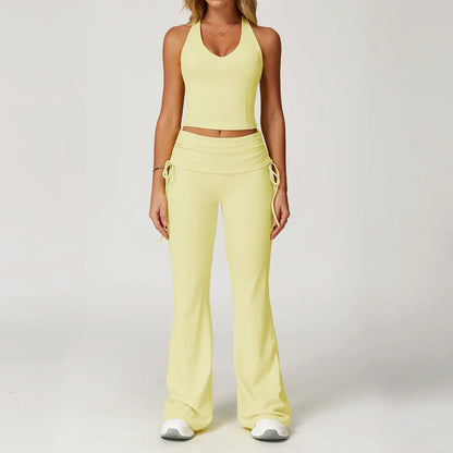 Women's 2-Piece Yoga Set — High Waist Leggings & Sports Bra, Gym & Workout Wear Yellow Set 2 China Mainland