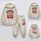Cartoon Car Kids Hoodies Outfits Spring Clothing Loose Casual Hooded Tops + Pants Children Two Piece Set Toddler Costume Suits