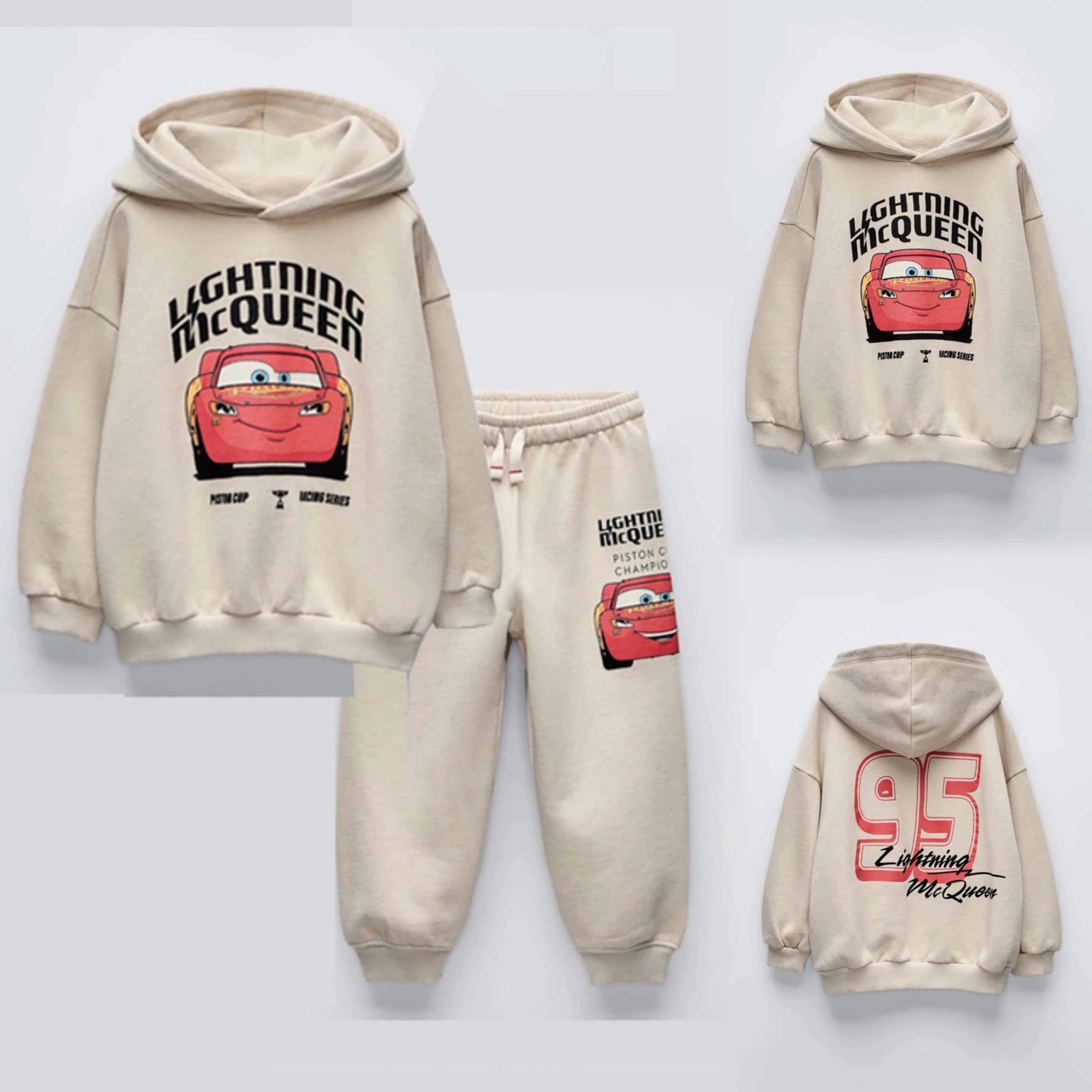 Cartoon Car Kids Hoodies Outfits Spring Clothing Loose Casual Hooded Tops + Pants Children Two Piece Set Toddler Costume Suits