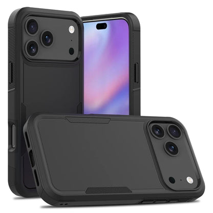 Heavy Duty Armor Shockproof Case For iPhone 17 Pro Max 17Air 16e 16 Plus TPU Frame Hard Plastic Phone Protective Cover Fundas Black