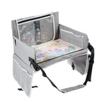 Kids Car Seat Tray Stable Traveling Tray Versatile Car Seat Tray Detachable Car Seat Table Trays Airplane Lap Desk Organizer Grey