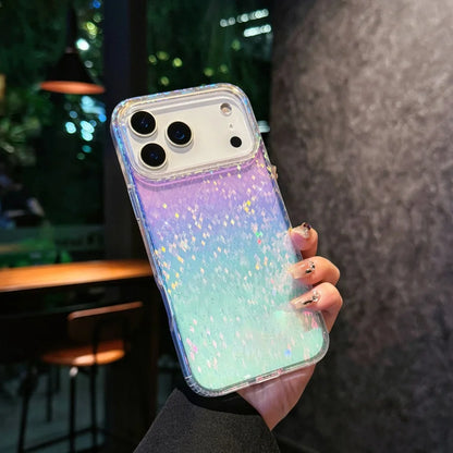 Suitable For iPhone 17pro max case，17 Air ，17Pro Transparent PC +TPU Hard glittery gradient Magnetic protective case K3