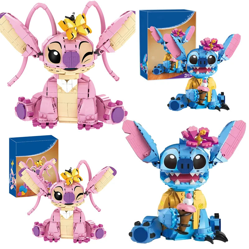 Stitch Angel CP Building Blocks 2025 Large Piece Cartoon Toys for Kids with Moving Ears Assembly Gift for Boys & Girls Birthday