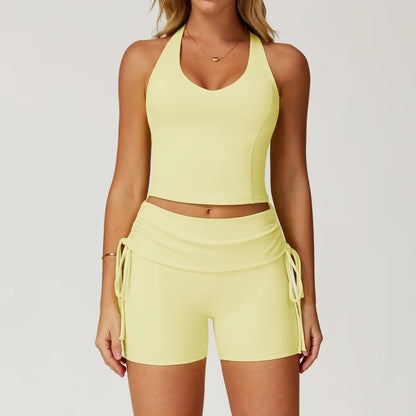 Women's 2-Piece Yoga Set — High Waist Leggings & Sports Bra, Gym & Workout Wear Yellow Set 1 China Mainland