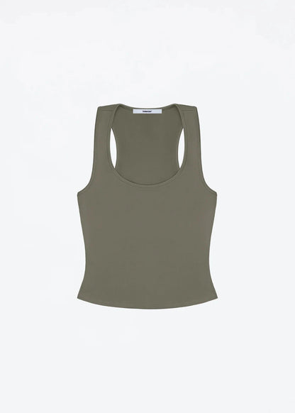 Women's Wide-Strap Camisole Tank Top — Casual & Sporty Clay Ash