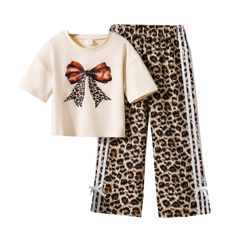 Bow Print & Leopard Pants Outfit