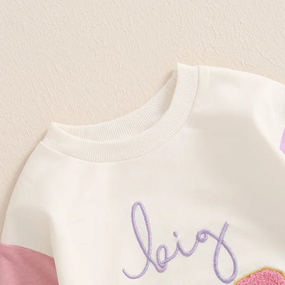 Kids Sweatshirt Spring Autumn Long Sleeve Crew Neck Embroidery Letters Hoodie Pullover Clothes for Boys Girls