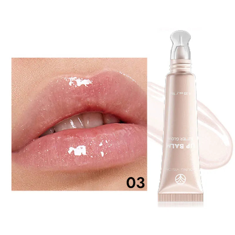 YOUNG VISION 6 Colors Fine Shimmering Hydrating Pipe Lip Gloss Moisturizing Crystal Gloss Lip Gloss Layering Lip Makeup