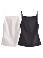 HXAO Women Top 2024 Lace Up Backless Camisole Top Women Cheap clothes Sexy Fashion Tanks & Camis Crop top Women White Black top