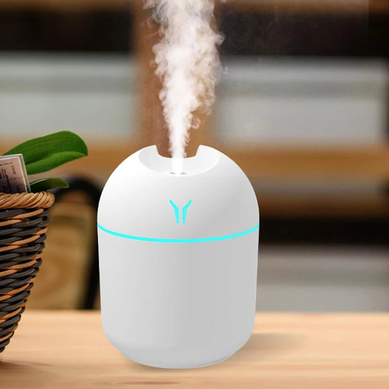 250ML USB Mini Air Humidifier Ultrasonic Essential Oil Aroma Diffuser with LED Color Lamp for Home Car Mute Mist Maker Touch-tone Control