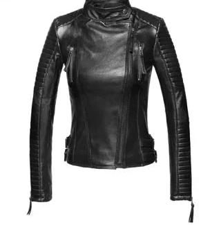 Women's Genuine Sheepskin Leather Jacket — Short Slim Fit