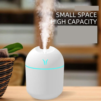 250ML USB Mini Air Humidifier Ultrasonic Essential Oil Aroma Diffuser with LED Color Lamp for Home Car Mute Mist Maker Touch-tone Control