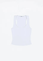 Women's Wide-Strap Camisole Tank Top — Casual & Sporty WHITE