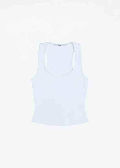 Women's Wide-Strap Camisole Tank Top — Casual & Sporty WHITE