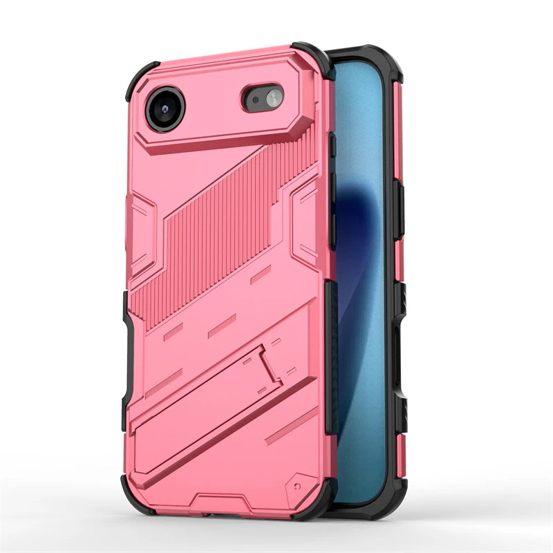 Shockproof Phone Case For iPhone 17 Air Phone Holder Armor PC Full Cover Back Case iPhone17 Pro Max Cover For iPhone 17 Air Case Pink