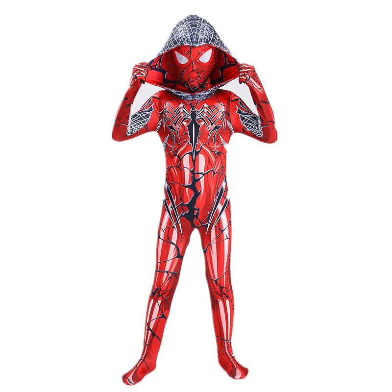 Child Remy Superhero Spider Mask Costume  Halloween CharacterJumpsuit Holiday Performance Wear for Boys & Girl Birthday Party