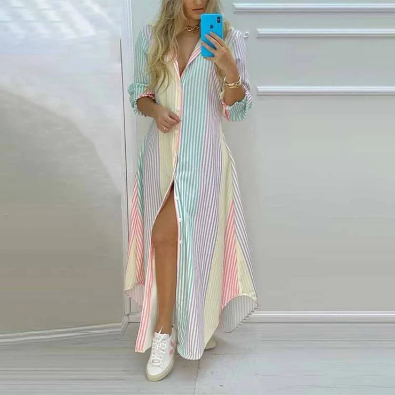 Printed Long Irregular Shirt 3