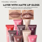 YOUNG VISION 6 Colors Fine Shimmering Hydrating Pipe Lip Gloss Moisturizing Crystal Gloss Lip Gloss Layering Lip Makeup