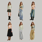 TOYOUTH Women's Sheer Second Skin Base Layer Top 2026 Fall Slim Fit Mongolian Print Nomadic Style
