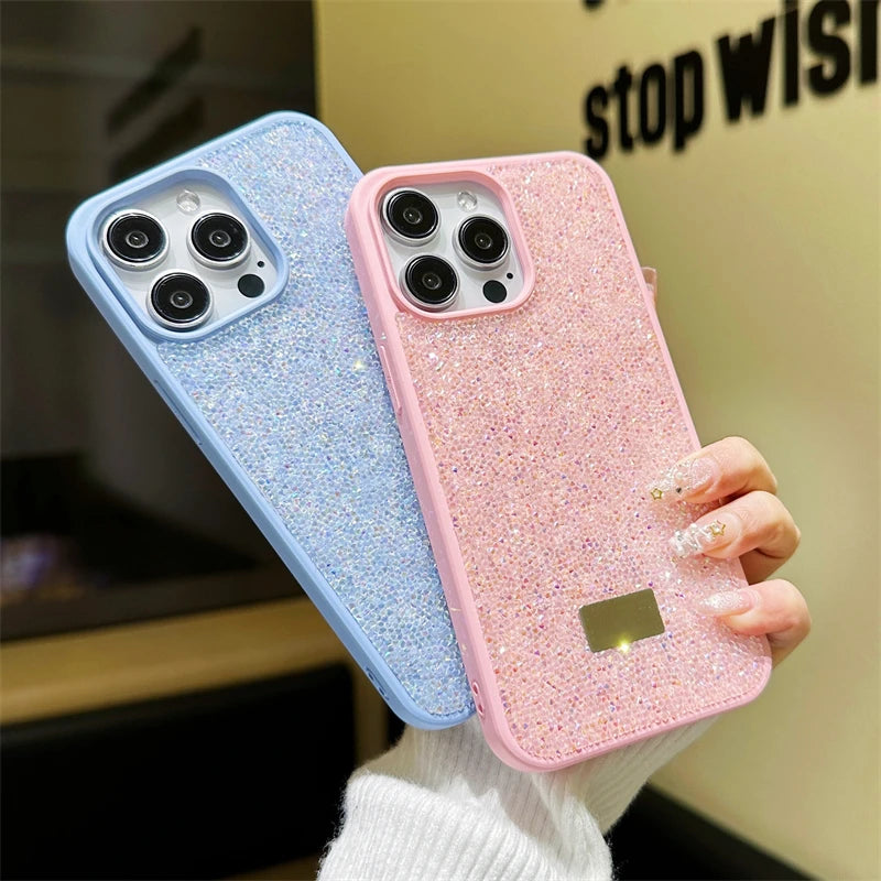 Luxury Shiny Diamond Phone Case For iPhone 17 16 15 14 Pro Max Plus 17Air 16E 13 12 11 Star Diamond Soft Rubber Protective Cover