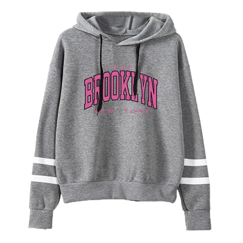 Quality Daily Women Tracksuit Hoodies Casual Single Piece Stripe Sweatshirt and Sweatpants Comfort Outdoor Jogging Autumn Winter Grey Top