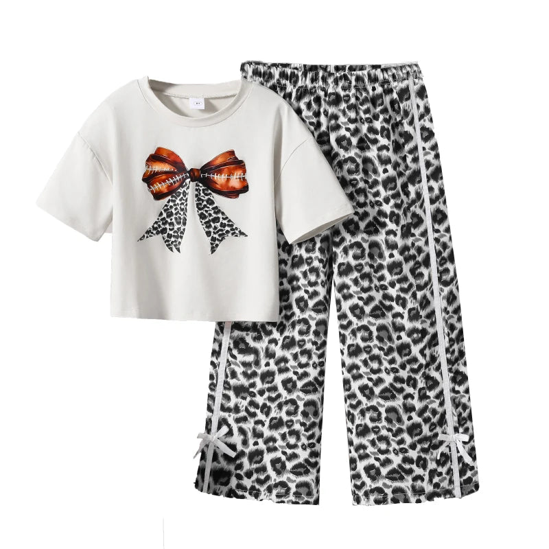 Bow Print & Leopard Pants Outfit