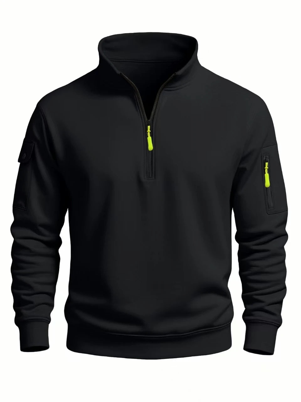 Men's sweatshirt 2025 autumn and winter new casual sports casual long sleeved high neck half zipper windproof top