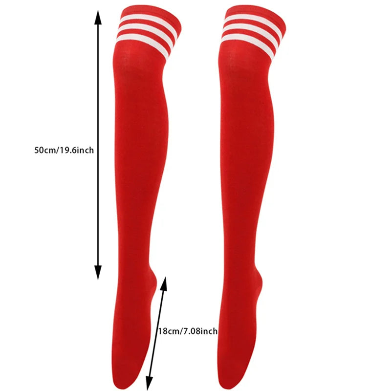 Black/White Striped Long Socks Women Sexy Over Knee Thigh High Socks Over The Knee Stockings Ladies Girls Warm Long Tube Socks ﻿