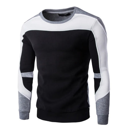 2025 Men's Sweatshirt Casual Fashion Hoodies Men Slim Fit Pullover Male Long Sleeve Streetwear Patchwork Quality Sweatshirts Men CJW437Black