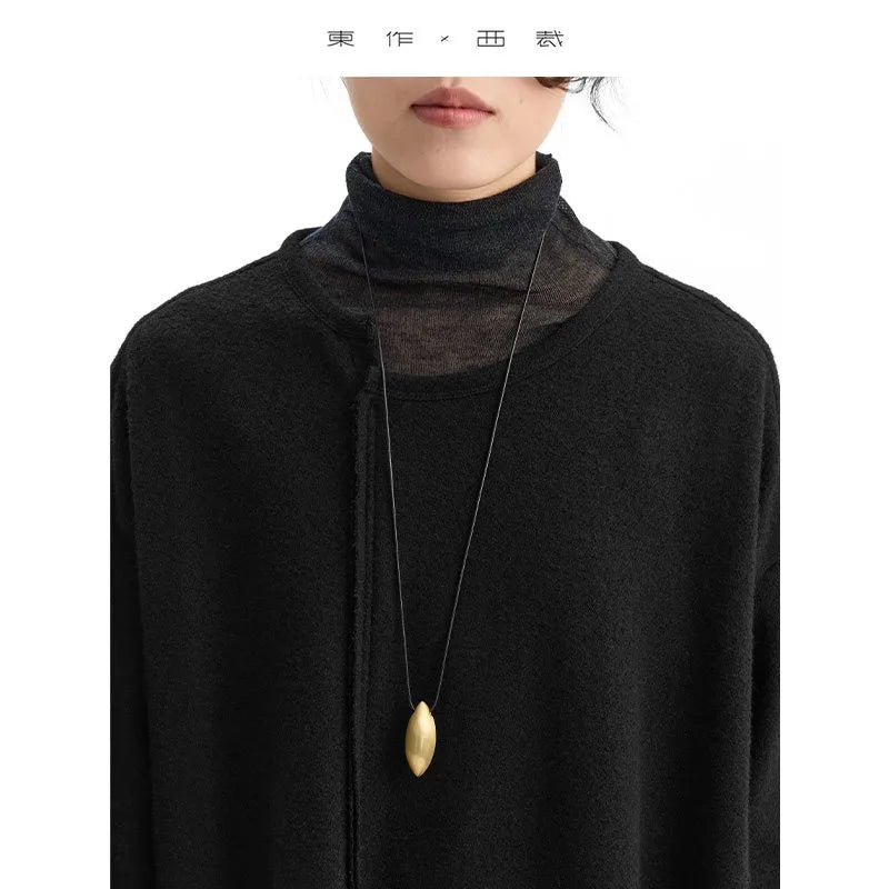 Niche Designer Style~ Wool Knit Dress, Women's Loose and Comfortable Long-Sleeve Dress, New Autumn and Winter Base Layer