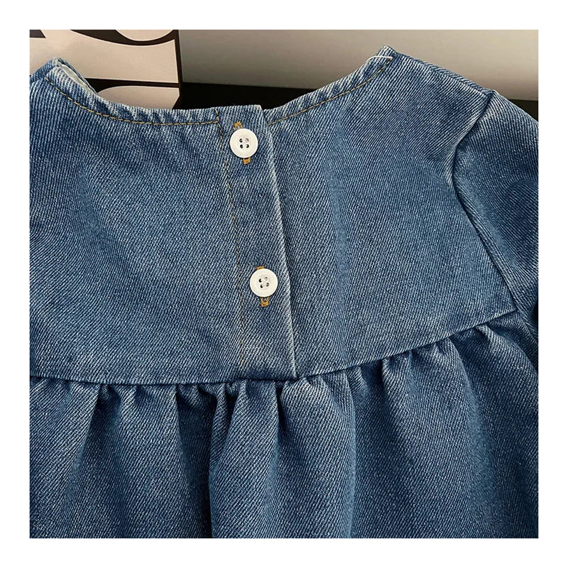 Floral Embroidered Denim Dress