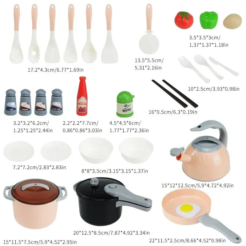 Kids Play Kitchen Set Pretend Play Cooking Toys Set Kitchen Toy Playset For Toddlers Pots And Pans Role Playing Toys Gift