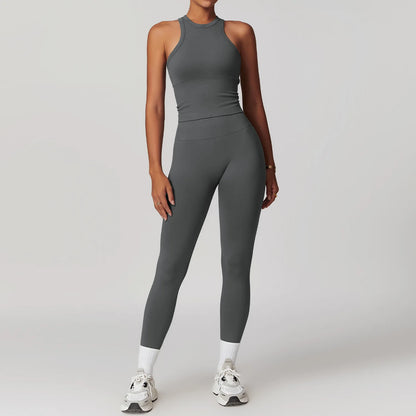 2/3/4PCS Yoga Set Gym Clothes Sportswear Seamless Yoga Suits For Women Fitness Long Sleeved Tracksuits Sports Bra Gym Leggings Dark gray Set 2 China Mainland