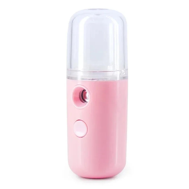 USB Portable 30ml Mini Nano Mist Sprayer Face Spray Facial Steamer Moisturizing Air Humidifier Skin Care Beauty Instruments Pink