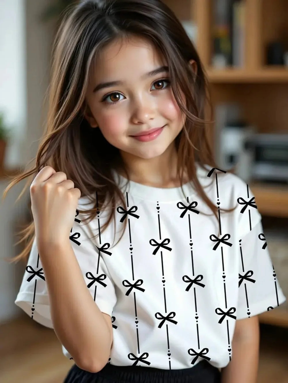 Kids Clothes Children's T-Shirt Girl Short Sleeve Top Cartoon Bow Kawaii Girls Summer Clothes Child T-Shirt Children's Clothing TXS00ZM7