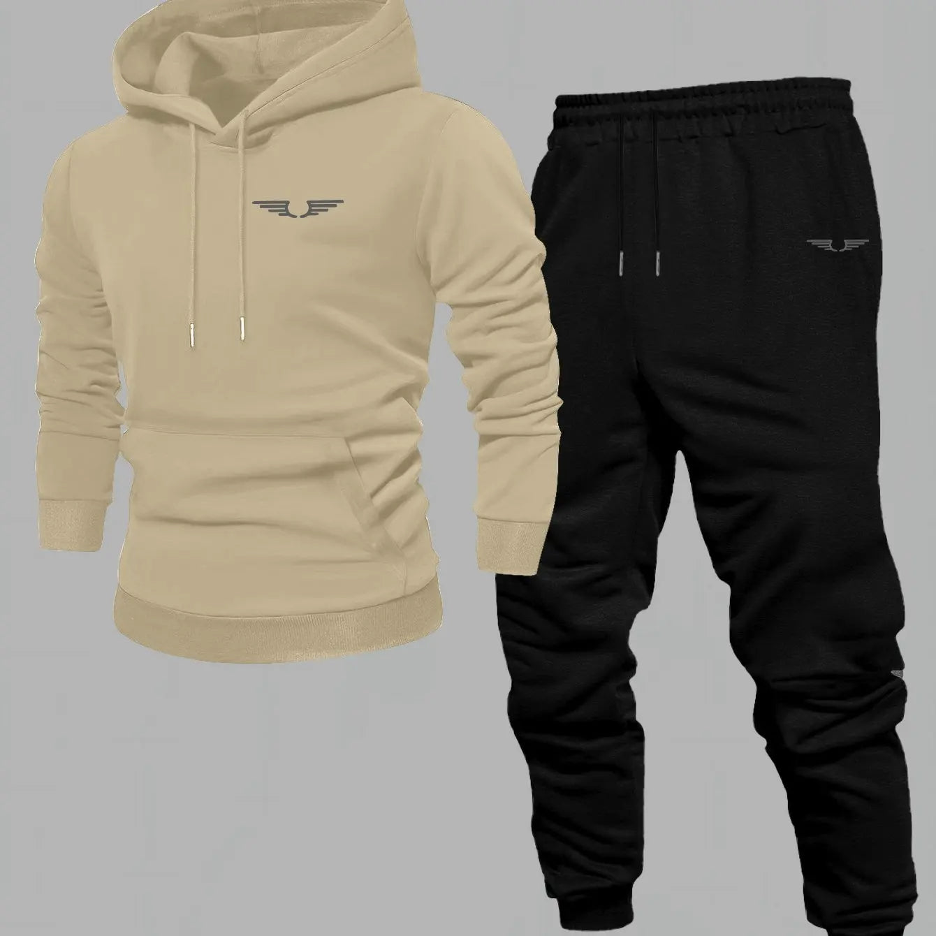 Hooded sweatshirt for men trendy American streetwear style long-sleeved top for men 2025 new autumn stylemen's clothing khaki black