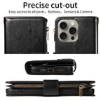 Fashionable Embossed Zipper Phone Case for Iphone 17Air 17 Pro Max17 Pro 17 PU Leather Anti-drop Anti-scratch Wallet-style Cover