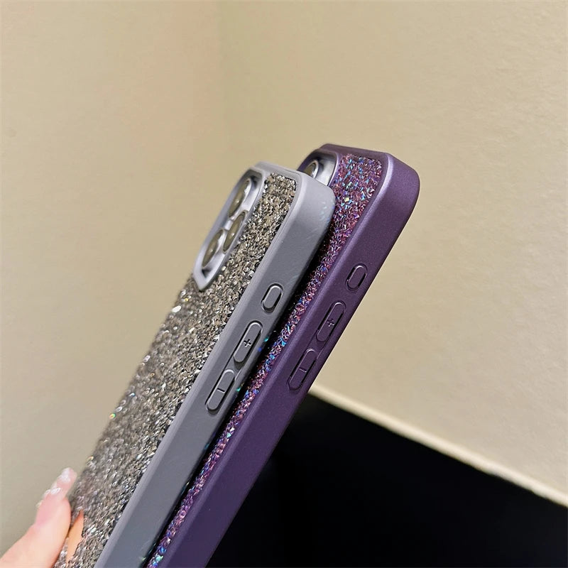 Luxury Shiny Diamond Phone Case For iPhone 17 16 15 14 Pro Max Plus 17Air 16E 13 12 11 Star Diamond Soft Rubber Protective Cover